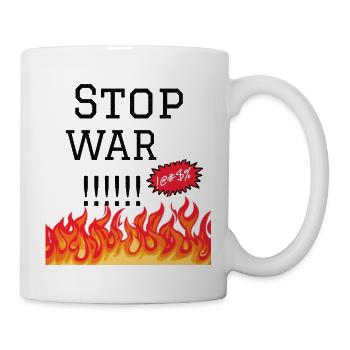 Stop War Flames Protest-Design - Tasse - Weiß - Rechts