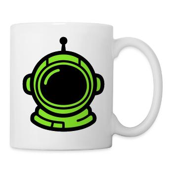 Astronauten Helm Neon Icon - Tasse - Weiß - Rechts