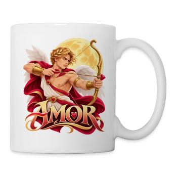 Amor Engel Bogenromantik - Tasse - Weiß - Rechts