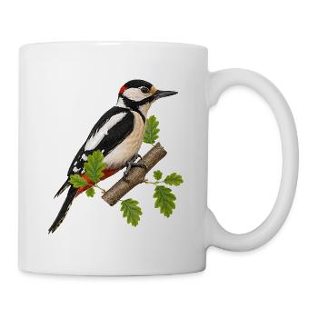 Buntspecht - Tasse - Weiß - Rechts