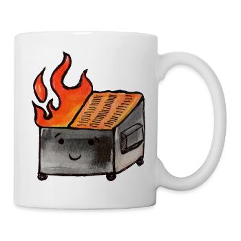 Flaming Toaster Cartoon Cozy Kitchen - Tasse - Weiß - Rechts