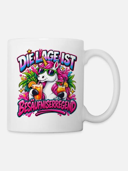 Einhorn-Party: Glitzer-Drinks - Tasse - Weiß
