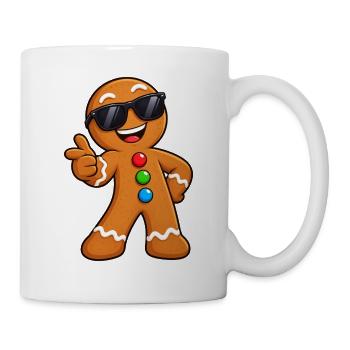 Coole Lebkuchenmann mit Sonnenbrille - Tasse - Weiß - Rechts