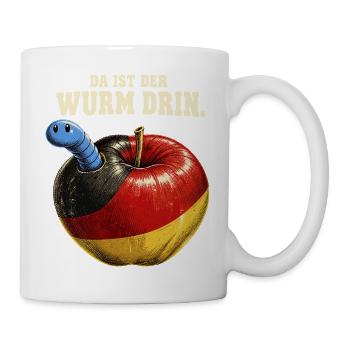 Da ist der Wurm drin – AfD Kritik im Vintage-Stil - Tasse - Weiß - Rechts