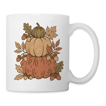 Herbst-Pumpkin-Komposition - Tasse - Weiß - Rechts