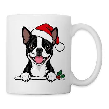 Weihnachten Boston Terrier - Tasse - Weiß - Rechts