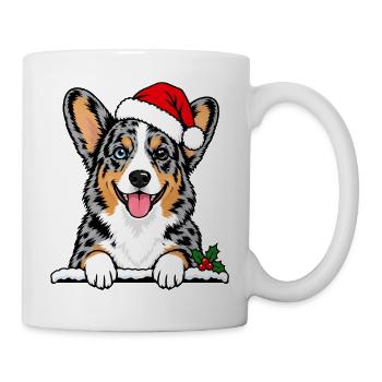 Weihnachten Welsh Corgi Cardigan - Tasse - Weiß - Rechts