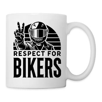  Backprint: Biker Motorradfahrer Motorcycle Moped - Tasse - Weiß - Rechts