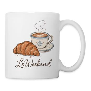 Le Weekend  Französisches Frühstück mit Croissant - Tasse - Weiß - Rechts