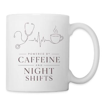 Kaffee-Nacht-Schicht Design - Tasse - Weiß - Rechts