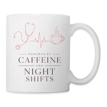 Nachtschichten Kaffee Motiv - Tasse - Weiß - Rechts