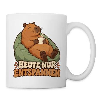 Entspanntes Capybara - Tasse - Weiß - Rechts