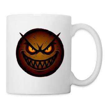 Grimmiges Kürbisgesicht Halloween - Tasse - Weiß - Rechts