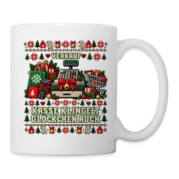 Verkauf - Kasse klingelt, Glöckchen auch - Tasse - Weiß - Rechts