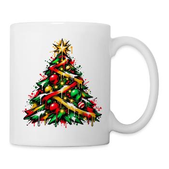 Weihnachtsbaum im Graffiti-Look  - Tasse - Weiß - Rechts