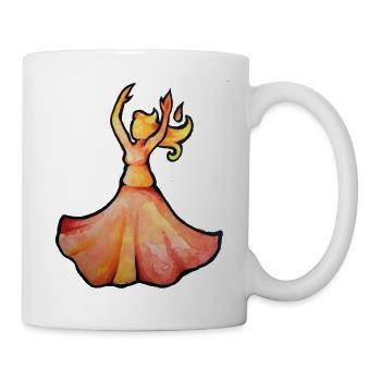 Aquarelltänzer im Ember-Kleid - Tasse - Weiß - Rechts
