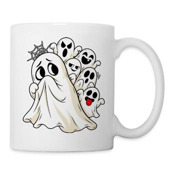 Ängstlicher Geist Halloween Gespenst Angsthase - Tasse - Weiß - Rechts