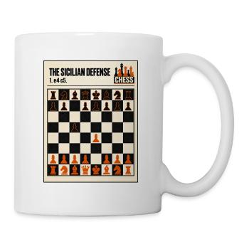 Schachmotiv Sicilian defense Schachspieler - Tasse - Weiß - Rechts