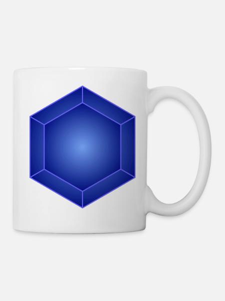 Azure Hexa Prism Glow - Tasse - Weiß