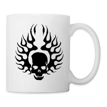 Crâne brûlant - Mug blanc - blanc - Droite