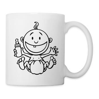 The baby laughs. - Mug - white - Right