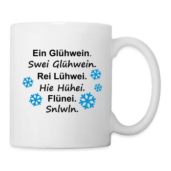 ein Glühwein swei Schneeflocke - Tasse - Weiß - Rechts