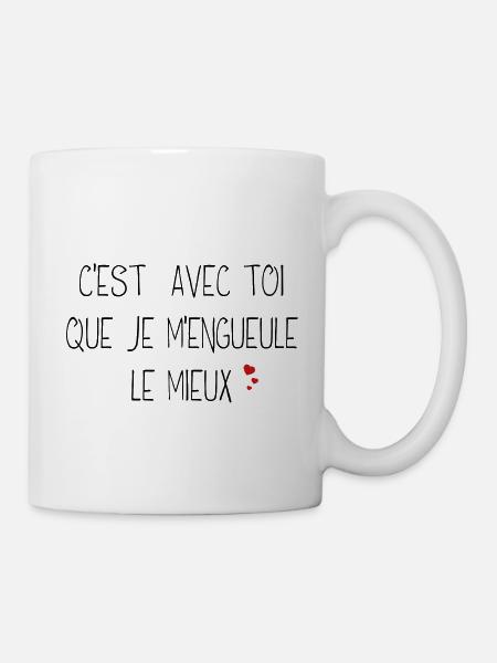 C'est avec toi que je m'engueule le mieux - Mug blanc - blanc