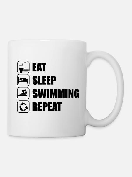 Eat Sleep Swimming Repeat - Tasse - Weiß