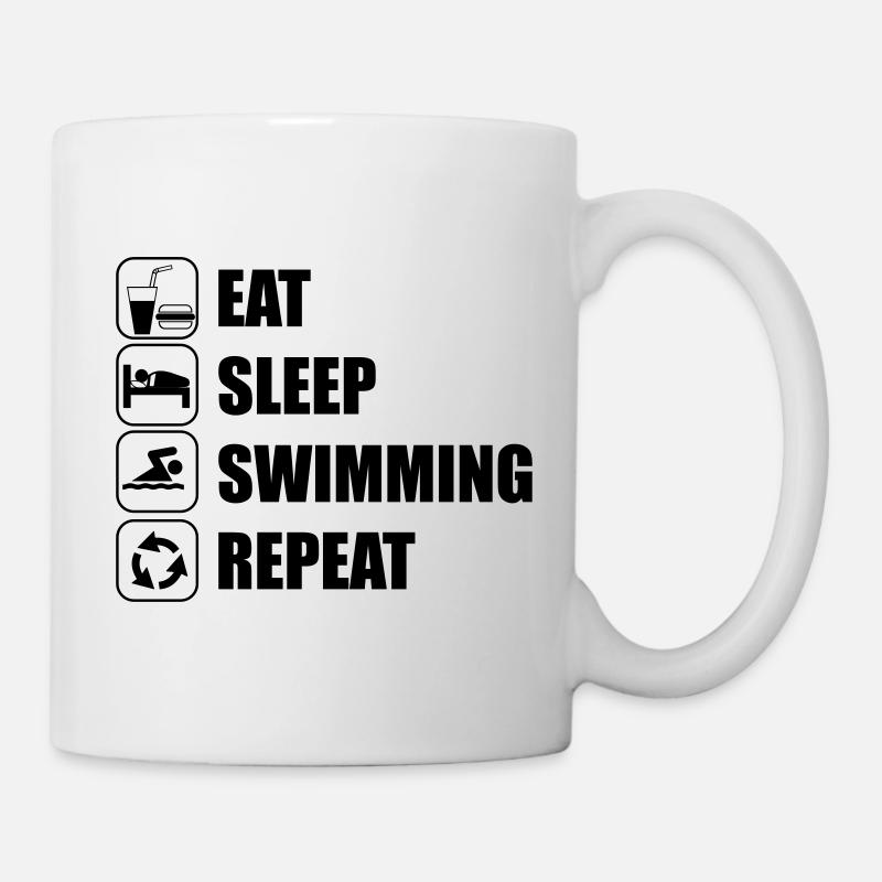 Eat Sleep Swimming Repeat - Tasse - Weiß