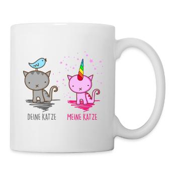 Deine Katze vs. Meine Katze - Tasse - Weiß - Rechts