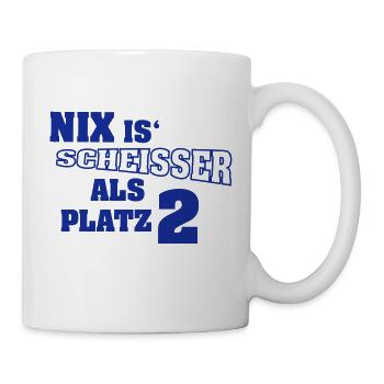 nix is scheisser Platz 2 - Tasse - Weiß - Rechts