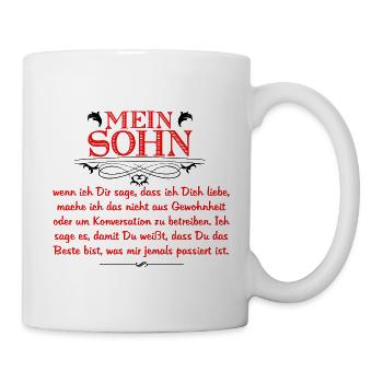 Mein Sohn ist das Beste, was mir je passiert ist - Tasse - Weiß - Rechts