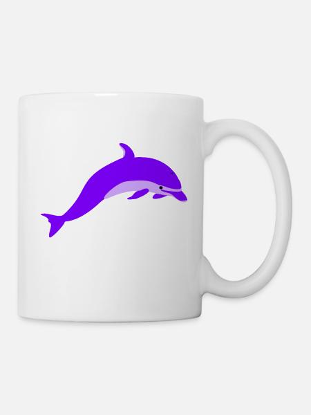Lila delfin - Tasse - Weiß