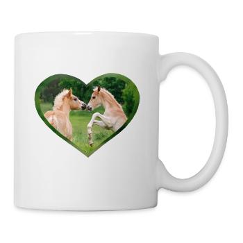 Haflinger foal funny friends with heart - Mug - white - Right