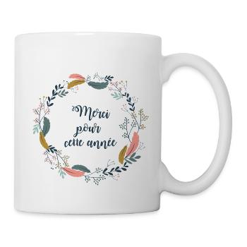 couronne plumes - Mug blanc - blanc - Droite