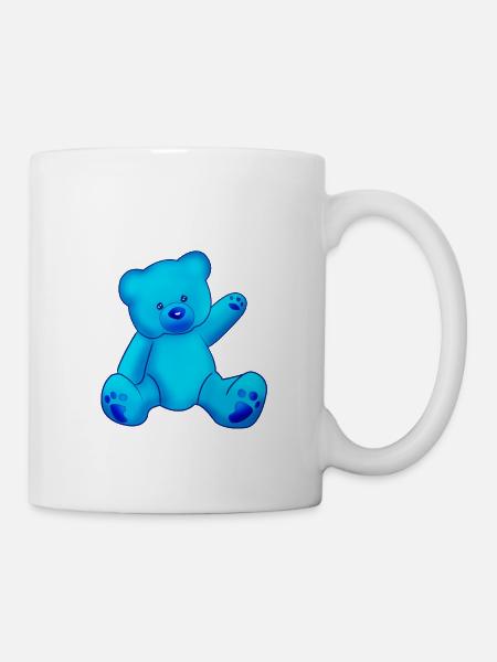 OURSON COULEUR BLEU - Mug blanc - blanc
