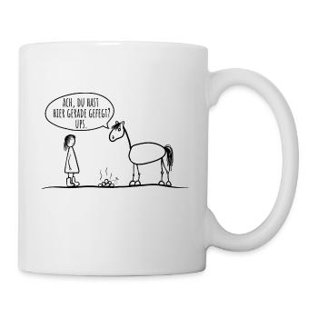 Pferd Reiter Spruch lustig - Tasse - Weiß - Rechts