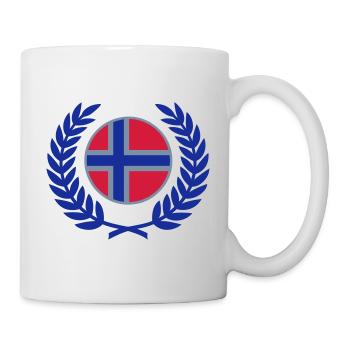 Norway (flag & laurel wreath) - Mug - white - Right