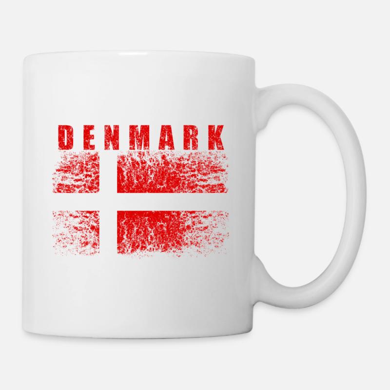 Dänemark Flagge 008 - Tasse - Weiß