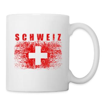 Schweiz Flagge 008 AllroundDesigns - Tasse - Weiß - Rechts