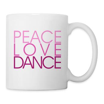 Peace Love Dance rose - Danse shirt - Mug blanc - blanc - Droite
