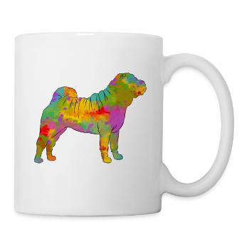 Shar Pei Multicolor - Tasse - Weiß - Rechts