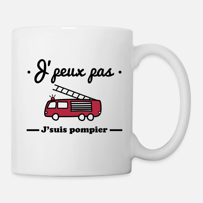 J'peux pas j'suis pompier - Mug blanc - blanc