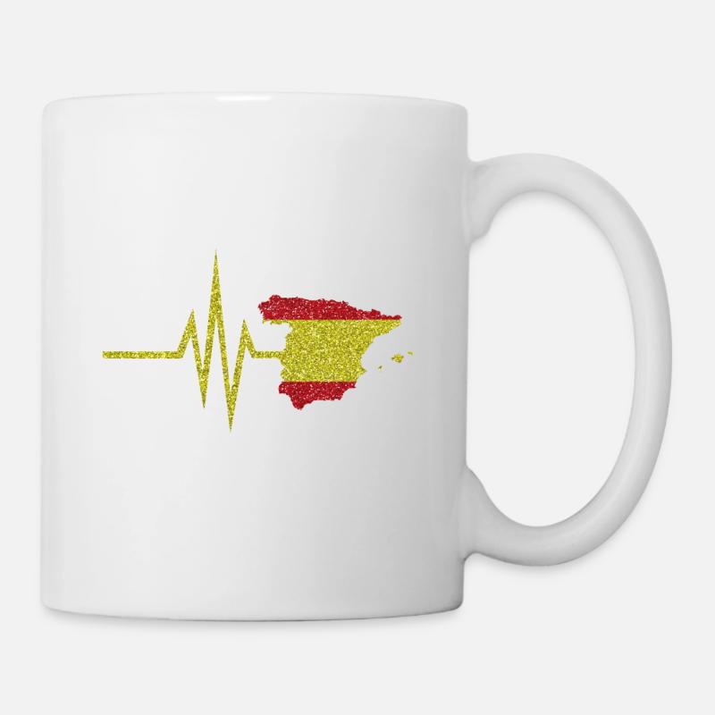 My heart beats for Spain - map spanish - Mug - white