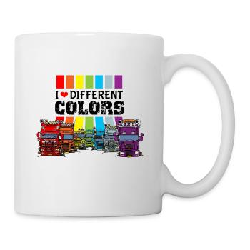 I love different colors trucks - Mug - white - Right