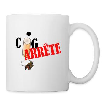 J'arrête la cigarette - Mug blanc - blanc - Droite