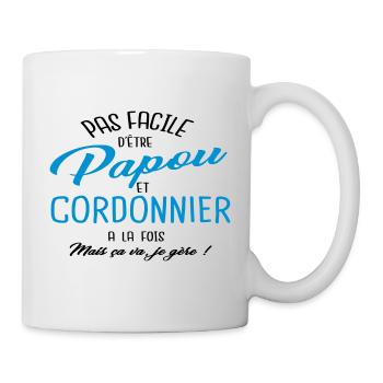 Papou et cordonnier - Mug blanc - blanc - Droite
