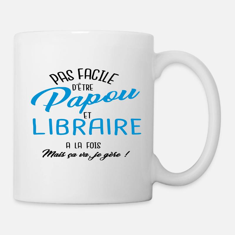 Papou et libraire - Mug blanc - blanc