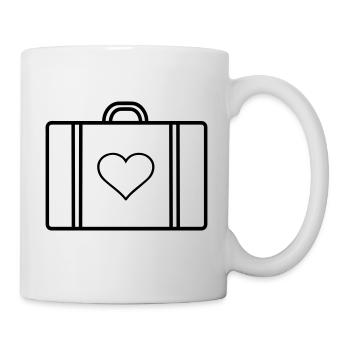 suitcase travel love - Mug - white - Right