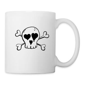 Skull with Heart - Skull - Skull -Skull - Mug - white - Right
